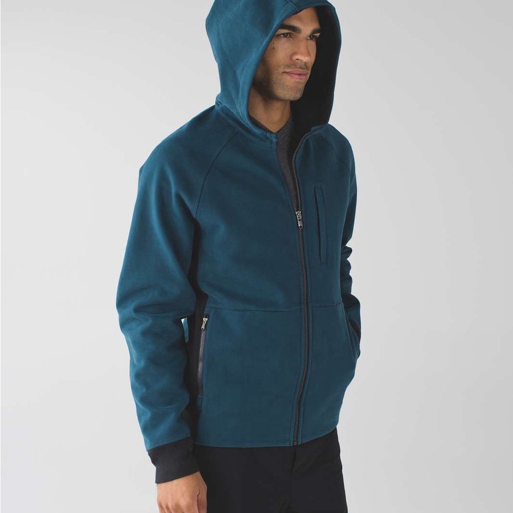 Lululemon Men’s Best Coast Hoodie full zip Alberta Lake/Black